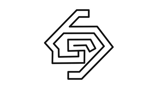 Abstract geometric logo design on white background.
