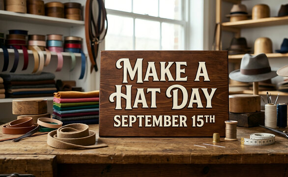 Make a Hat Day September 15th Millinery Workshop Sign