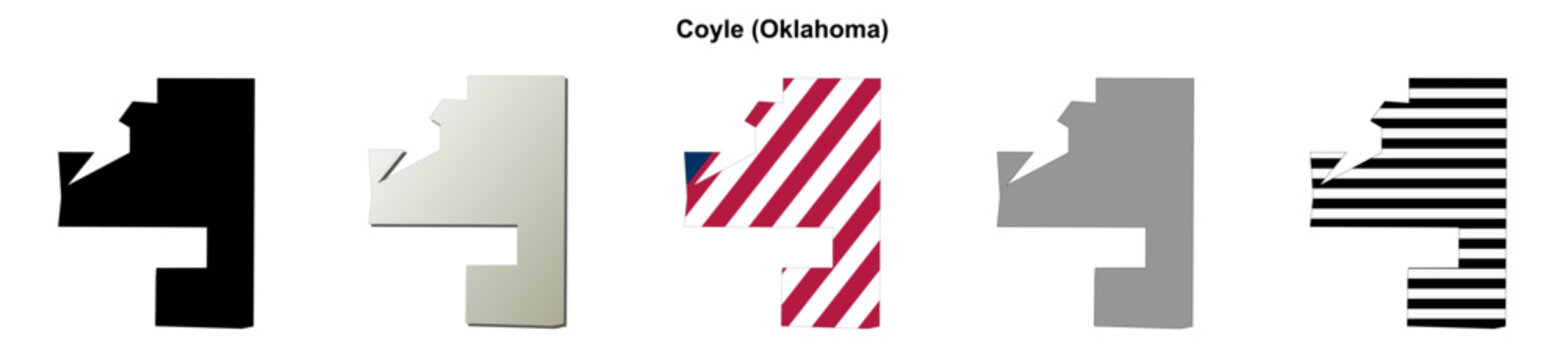 Coyle (Oklahoma) blank outline map set