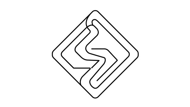 Abstract maze path design on white background.
