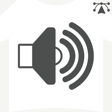 Speaker volume shortcut solid icon, loud speaker concept. Vector graphics. Sound level sign and editable stroke, glyph style icon for mobile or web design.