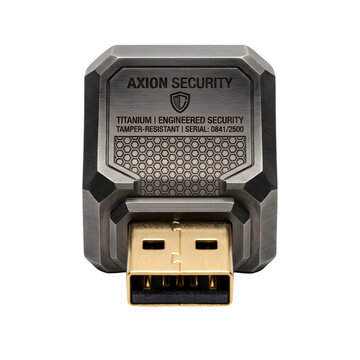 Titanium security hardware key, tamper-resistant encrypted USB drive, industrial metal data protection device for cybersecurity