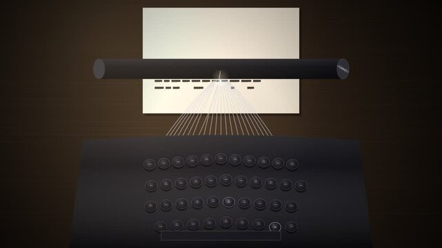 Vintage Typewriter Keys Typing Page Reveal