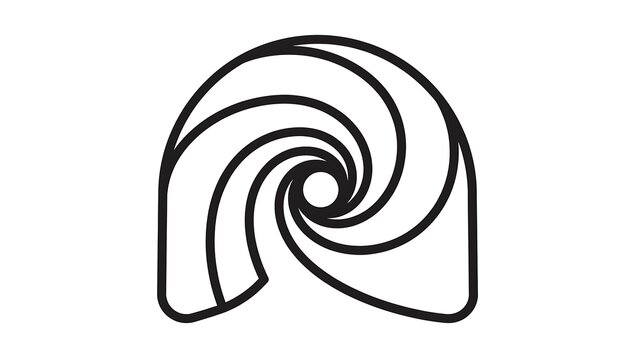 Abstract spiral design on white background.