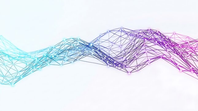Digital network mesh with blue and purple gradient