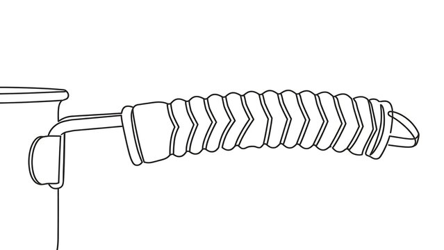Black and white line drawing of a spring on white background.