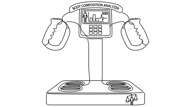 Body composition analyzer machine white background.