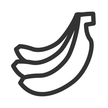 Banana bunch line icon, fresh tropical fruit symbol. Outline vector illustration.