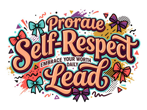 Promote self-respect and leadership colorful motivational poster