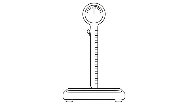 Analog bathroom scale on white background.