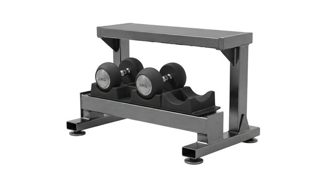 Metal dumbbell rack with heavy weights for fitness
