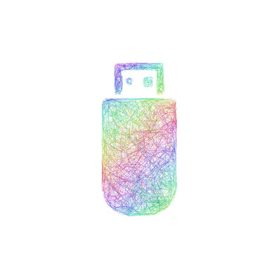 Colorful sketch usb flash drive icon design