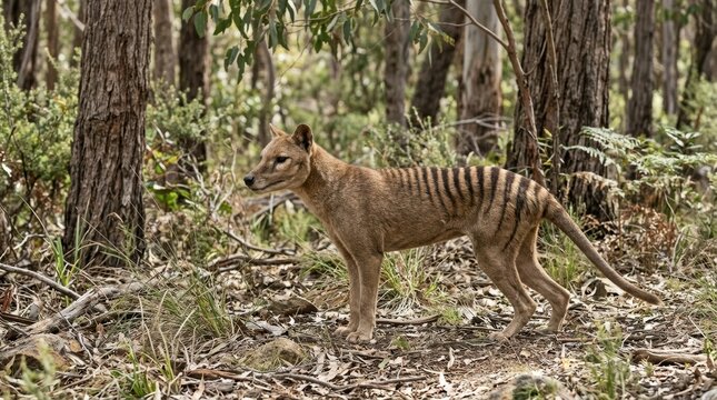 Thylacine standing in Australia