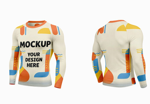 Long Sleeve Compression Shirt Elevated Perspective Mockup