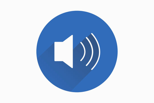 blue sound icon on round internet button