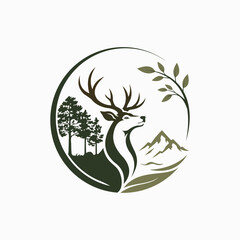 Obraz premium natur deer logo
