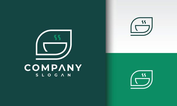 Cup and Leaf Minimalist Logo
