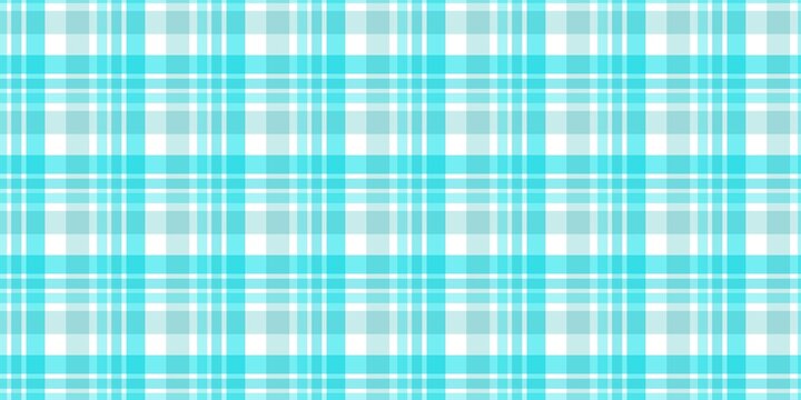 Light blue cyan, teal and white gingham plaid checker  seamless background. Best for summer apparel, wallpaper, table linen fabric print textile design. High resolution graphic art.