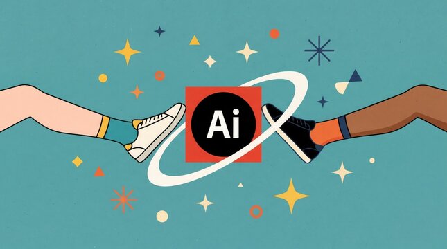 Artificial intelligence connecting people with futuristic technology and digital innovation concept