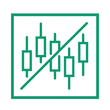 Stock market candlestick chart flat vector icon for trading and investment
