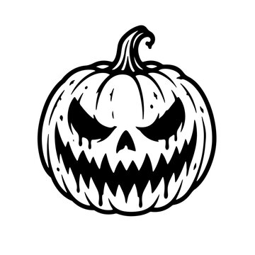 creepy halloween pumpkin illustration