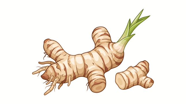 Fresh galangal rhizome root vector illustration