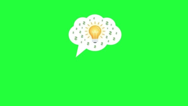 Glowing lightbulb idea with falling money symbols in a thought finance