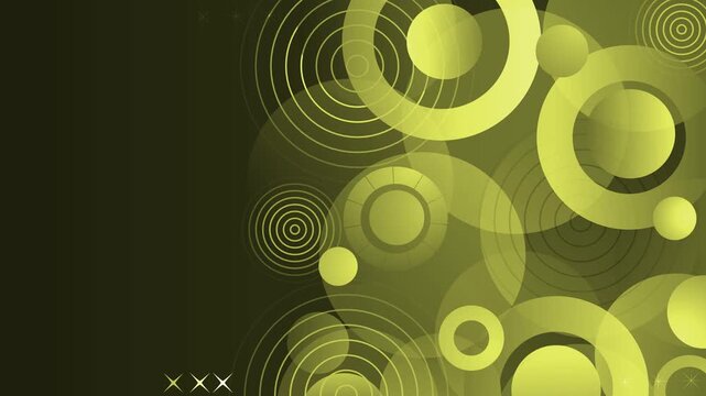 Abstract circle pattern on a dark background with copy space and a modern geometric look animation