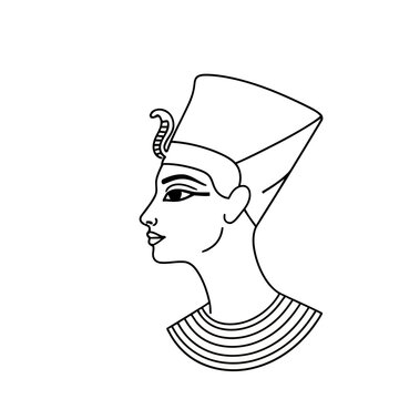Nefertiti bust outline