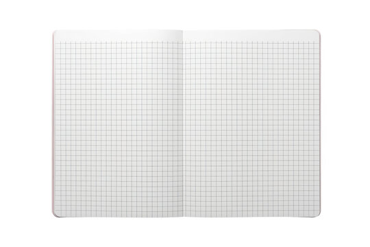 Open graph paper notebook with pale grid pages