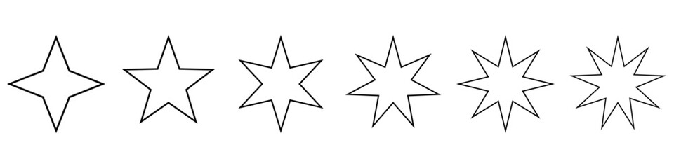 Fototapeta premium Star collection - minimal abstract monochrome geometrical designs