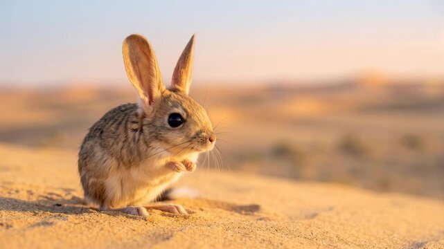 jerboa close up at morning light in gobi desert mongolia video