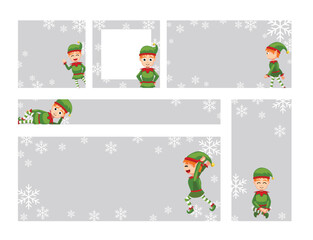 Fototapeta premium Elf Christmas social media templates various sizes
