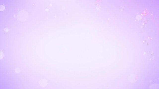 Seamless lavender background with floating translucent white bokeh and sparkling copy space