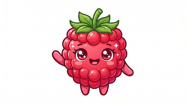 Cute berry vector set with strawberry, blueberry, raspberry, and blackberry fruit cartoon characters icon design elements isolated on white background.