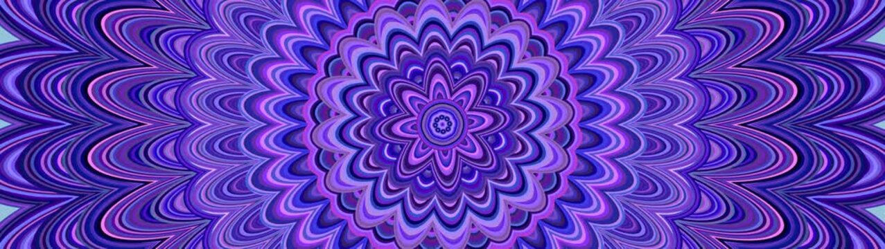 Rotating purple flower mandala artwork - seamless loop