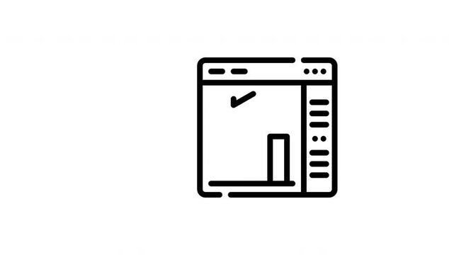 Browser data window displaying a graph of ascending bars, perfect for website analytics or financial reports, illustrating growth and progress visually.

