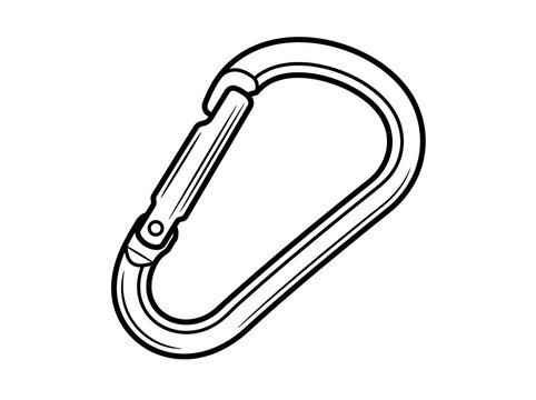 Simple metal carabiner clip for climbing and outdoor activities