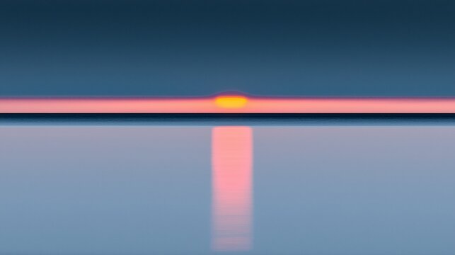 Minimalist sunset over calm water.