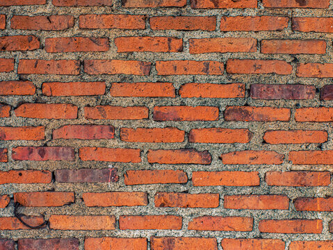 Red Brick Wall Texture Background Close Up Rustic Old Masonry Surface