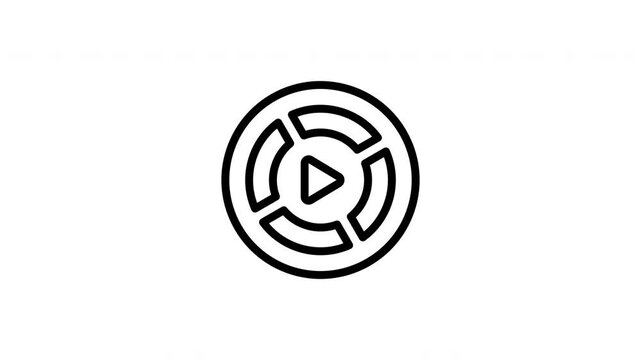 Play button in concentric circles, ideal for multimedia and technology concepts for web design, digital marketing, or interactive presentations.
