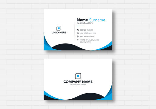 Business card design template, modern simple professional minimalist visiting card template