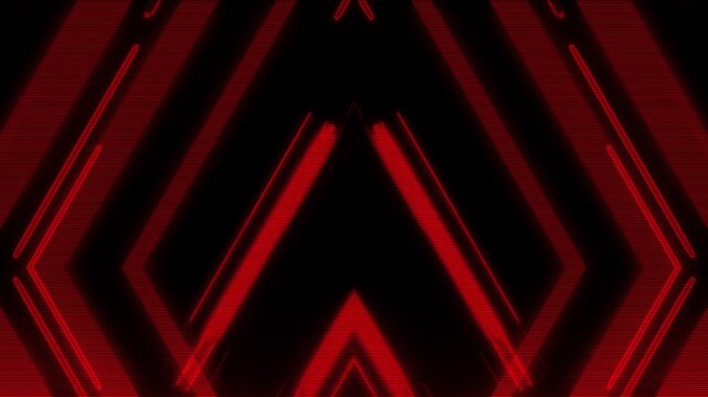 Digitalized red laser beams form a glowing geometric diamond pattern against a dark background.