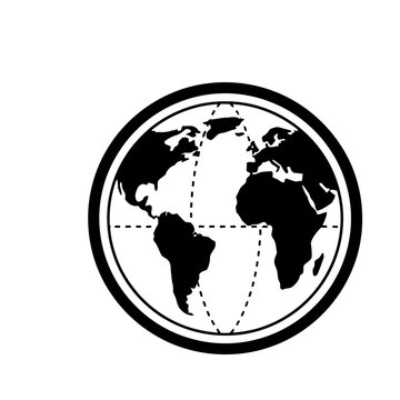 Black and white globe icon