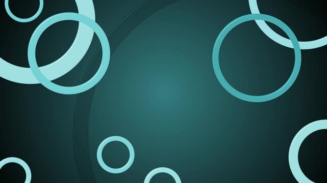 Abstract composition of overlapping rings animation background, minimal modern geometric design