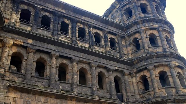 the famous porta nigra of trier 4k video