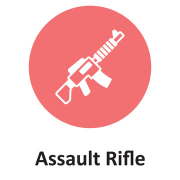 Assault Rifle Vector Icon which can easily modify or edit