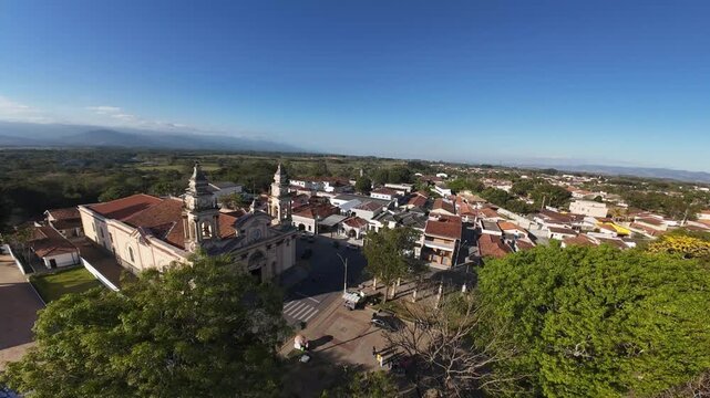 Aerial View of the Basilica of Senhor Bom Jesus in Tremembe, Brazil
