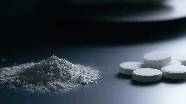 Discussion on substance with powdered form and tablets during a late night setting
