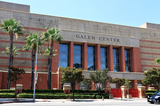 Los Angeles, California &ndash; July 28, 2026: Exterior view of Galen Center sports arena at USC University of Southern California